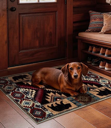 YIHOUSE Washable Western Cabin Area Rug 2x3 Entryway - color: Bear, size: 2' x 3'(Rectangular)