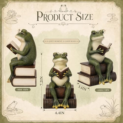 Lineshading Frog Decorative Bookend 7.2'' Book End Reading Lover Favor