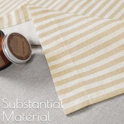 jinchan Stripe Linen Kitchen Valance Curtain, 50x16, 1 Panel, Beige - color: Boxter Striped | Beige on Linen, size: 50"W x 16"L (Pack of 1)