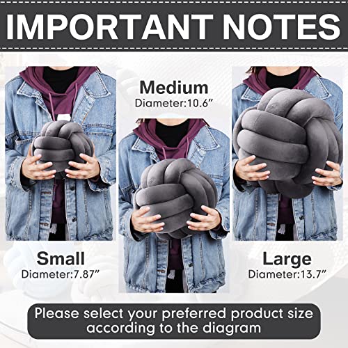 Namalu 10.6 Inches 2 Pcs Knot Pillow Decorative Throw Pillow, Dark Gray - color: Dark Gray, size: 10.6 Inches
