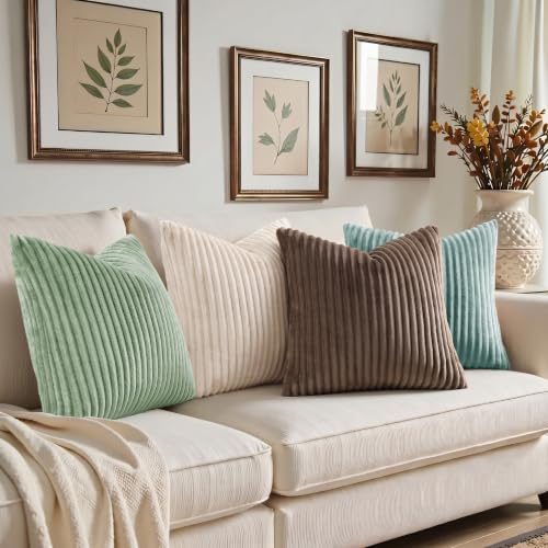 Simmore Fall Soft Aqua Haze Flannel Throw Pillow Covers 16X16 Set of 2 - color: Aqua, size: 16" x 16" (Pack of 2)