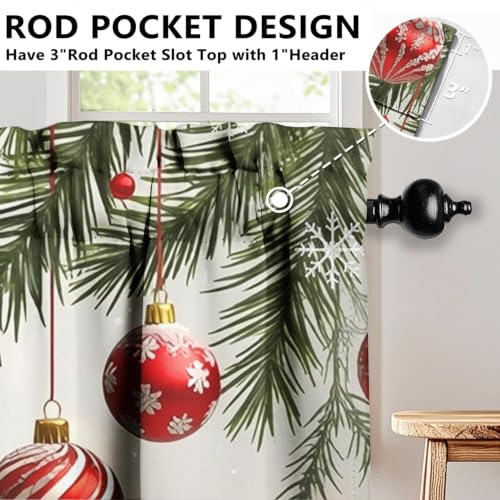 Christmas Blackout Window Valance Curtain, Christmas Valances for Window - color: Christmas a, size: 52"W x 18"L (Pack of 1)