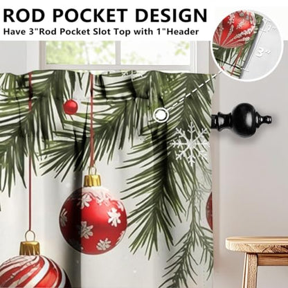 Christmas Blackout Window Valance Curtain, Christmas Valances for Window - color: Christmas a, size: 52"W x 18"L (Pack of 1)