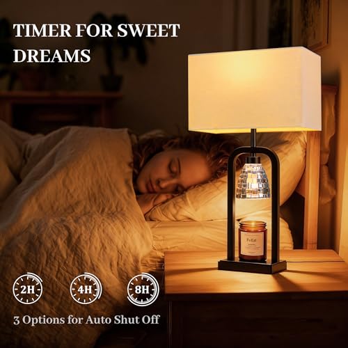 PoKat 21.5'' Matte Black Table Lamps Set of 2 with Candle Warmer & Gift Box - color: Set of 2 - Black