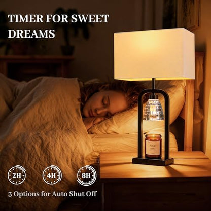 PoKat 21.5'' Matte Black Table Lamps Set of 2 with Candle Warmer & Gift Box - color: Set of 2 - Black