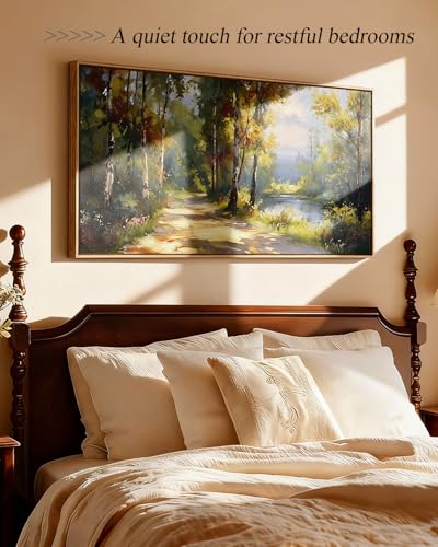 ARPEOTCY Large Landscape Wall Art,Nature Birch Tree Path Painting 20×40 in - color: Birch Tree Path, size: 40"L x 20"W