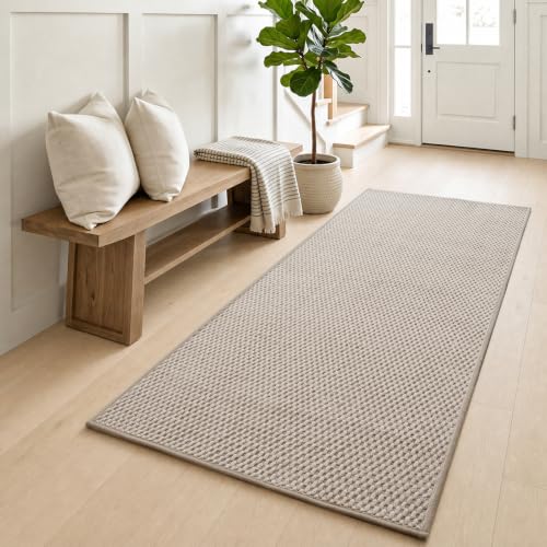 Sunfly 2x6 Runner Rug with Non Slip Rubber Backing Beige - color: Beige, size: 2' x 6' (Rectangular)