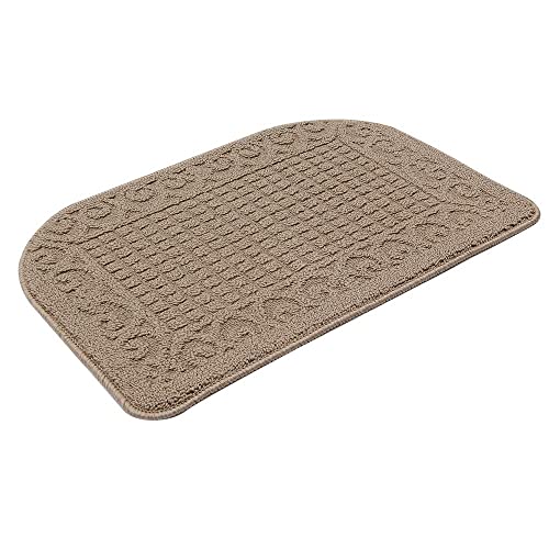 COSY HOMEER 27x18 Half Round Kitchen Rug,Non Slip Washable Mat,Beige 1PC - color: Beige, size: 1'6" x 2'3" (Semicircular)