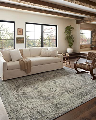 Loloi Magnolia Home Sinclair Natural/Sage 7'-6" x 9'-6" Area Rug - color: Natural / Sage, size: 7'6" x 9'6" (Rectangular)