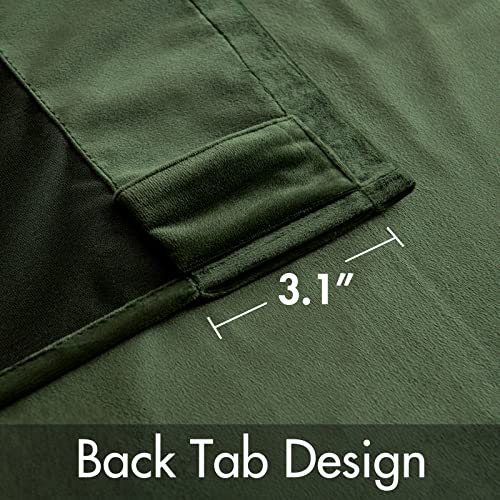 MIULEE Velvet Curtains 52x63 inches 2 Panels Olive Green Blackout Curtains - color: Olive Green, size: 52"W x 63"L (Pack of 2)