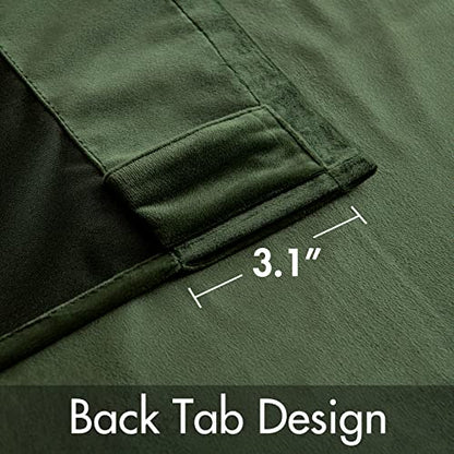 MIULEE Velvet Curtains 52x63 inches 2 Panels Olive Green Blackout Curtains - color: Olive Green, size: 52"W x 63"L (Pack of 2)