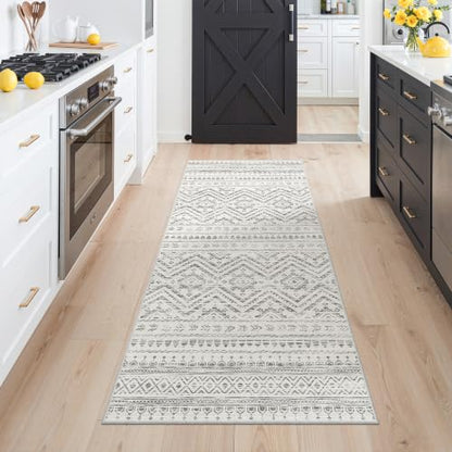 Miukiki 3x6 Runner Rug Washable Hallway Rug Non Slip Entryway Carpet Grey - color: Grey, size: 3' x 6' (Runner)