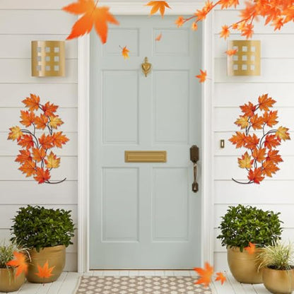 ShxTrade 2 Pcs Metal Tree Leaf Wall Decor, Maple Leaves Wall Sculpture - color: Style 1