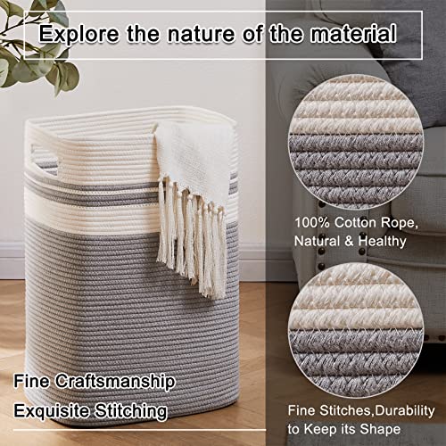 OIAHOMY Laundry Hamper Collapsible Laundry Basket Clothes Organizer Gray - color: Gray, size: 16.5*13*22