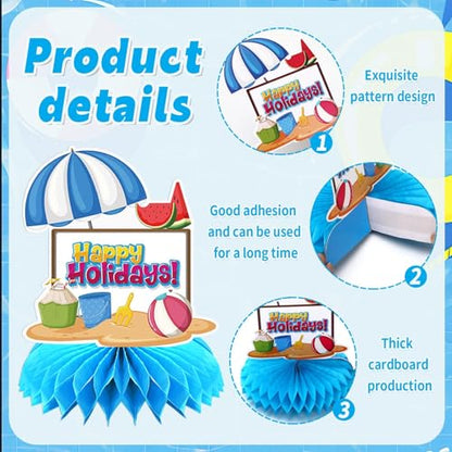 Summer Party Table Decoration, 10Pcs Hawaii Honeycomb Centerpieces - style: Summer Style