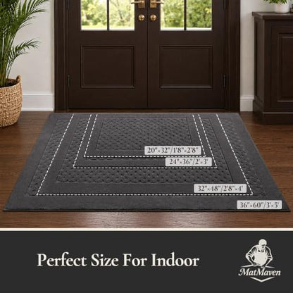 Dirt Trapper Door Mat 24"x 36", Non-Slip Entryway Rugs, Dark Grey - color: Dark Gray, size: 24" x 36"