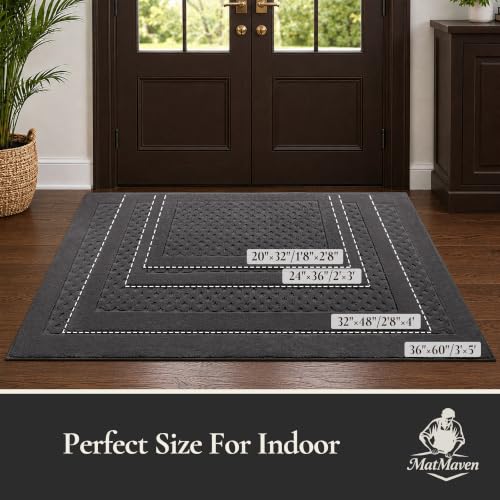 Dirt Trapper Door Mat 32"x 48", Non-Slip Entryway Rugs, Dark Grey - color: Dark Gray, size: 32" x 48"