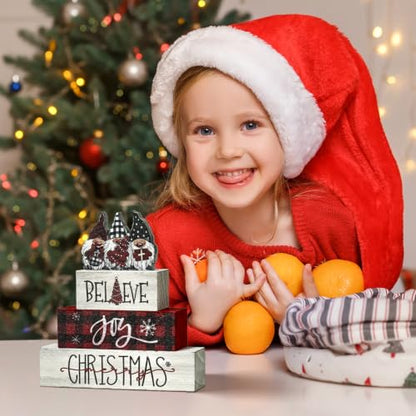Smile Christmas Wooden Sign Tabletop Decor Gnome Believe Joy - style: Gnome