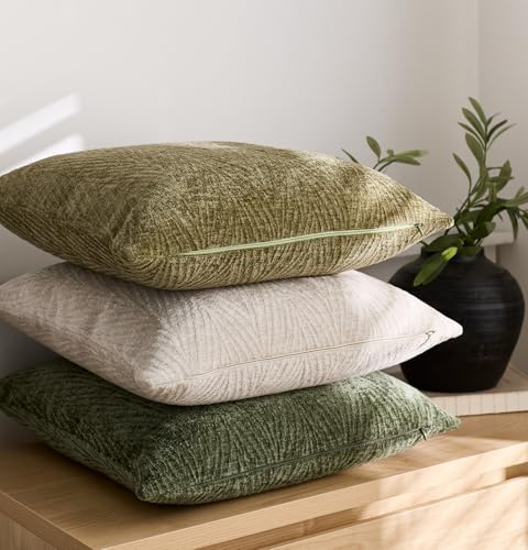 Throw Pillow Covers 18x18 Inch Set of 2, Textured Leaf, Dark Brown - color: Dark Brown, size: 18" x 18" (Pack of 2)