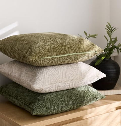 Throw Pillow Covers 18x18 Inch Set of 2, Textured Leaf, Dark Brown - color: Dark Brown, size: 18" x 18" (Pack of 2)