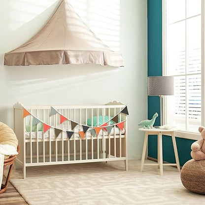 Oudain 2 Pcs Pennant Banner Flags Nursery Garland Triangle, Rustic Color - color: Rustic Color