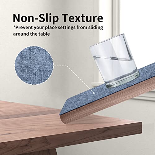 Maxpearl Faux Leather Placemats Set of 6, Easy to Clean, Blue - color: Retro Blue