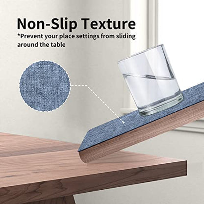 Maxpearl Faux Leather Placemats Set of 6, Easy to Clean, Blue - color: Retro Blue