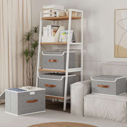 Yawinhe Collapsible Storage Bins,Grey,13.0x9.0x7.9in,3-Pack - color: Grey, size: M/(3 Pack)
