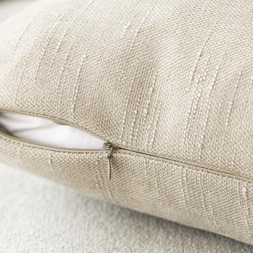 Foindtower Solid Textured Chenille Throw Pillow Covers 16x16 Inch,Beige - color: Cement, size: 16" x 16" (Pack of 2)