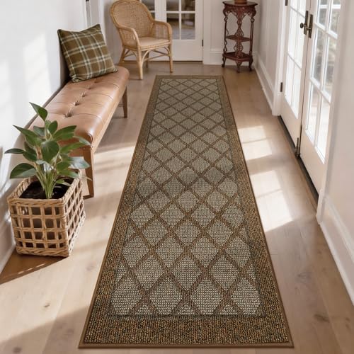 COSY HOMEER Hallway Runner Rugs Door Mat 2x8 Ft Dirt Trapper,Brown - color: Brown, size: 2' x 8' (Rectangular)