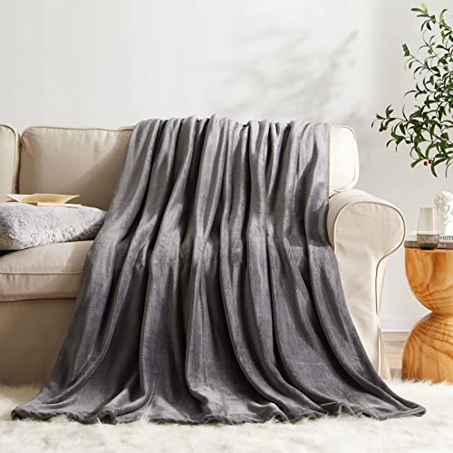 KMUSET Fleece Blanket Dark Grey Queen Size Lightweight Cozy Plush Microfiber Bed Blanket Factory Shop - color: Dark Grey, size: Queen(90"x90")