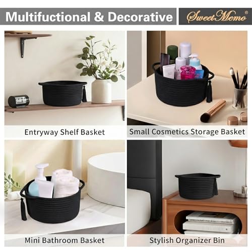 Small Gift Basket Empty to Fill with Gifts Bag & Ribbon, Black - color: Classic Black, size: 1 Pack