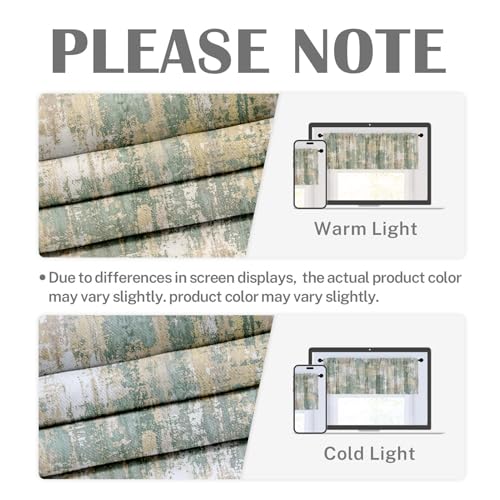Emvency Valances for Windows, 2 Pack, 52x18 Inch, Rustic Farmhouse - color: Abstract Green, size: 52"W x 18"L (Pack of 2)