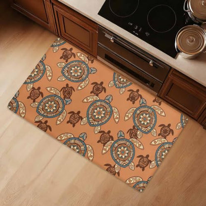Boho Turtle Kitchen Comfort Mat 36x20in Anti-Fatigue Kitchen Mats - color: Boho Turtle