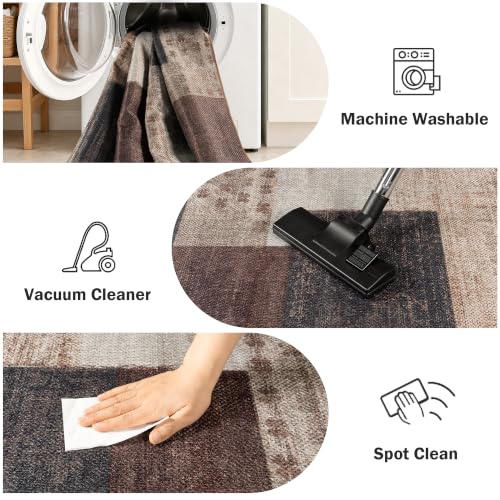 Modern Geometric Easy Jute Kitchen Runner, Brown 2x6 Runner Rug for Hallway - color: Brown, size: 2x6ft