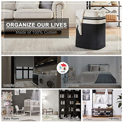 OIAHOMY Laundry Hamper Collapsible Laundry Basket Clothes Organizer Black - color: Black, size: 16.5*13*22