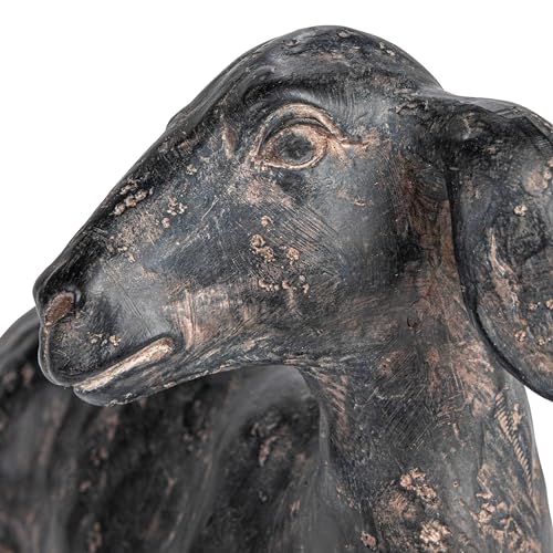 Creative Co-Op Resin Lying in Rest Goat Accent Décor with Cast Iron Finish, Black - size: 8-3/4"L x 4"W x 5-3/4"H