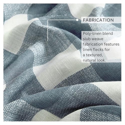 Grainger Buffalo Check Blackout Window Curtain, Chambray - 52" W x 84" L - color: Chambray, size: 52"W x 84"L (Pack of 1)