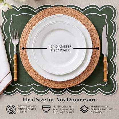 ChargeIt by Jay Rattan Charger Plates Hand Woven Round Harvest, 13" - 4 Set - color: Harvest, size: 4 Pack