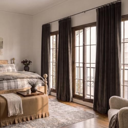 Signature Velvet Blackout Curtains for Bedroom (1 Panel) - 50W x 96L, Java - color: Java, size: 50"W x 96"L (Pack of 1)
