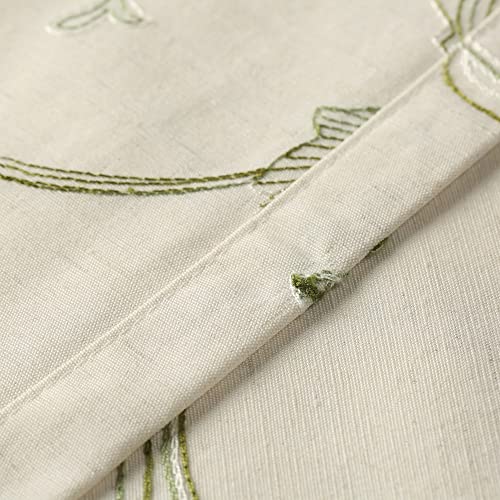 VOGOL Green Vine Embroidered Tie-Up Curtain Shade, 42 x 63 Inches - color: Green, size: 42"W x 63"L (Pack of 1)