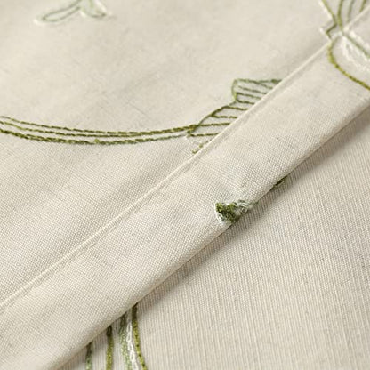 VOGOL Green Vine Embroidered Tie-Up Curtain Shade, 42 x 63 Inches - color: Green, size: 42"W x 63"L (Pack of 1)