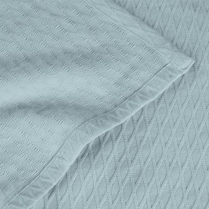 Superior Cotton Blanket, Lightweight, Breathable Bedding, Throw, Aqua - color: Aqua, size: Throw