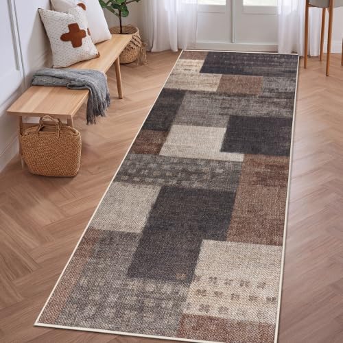 Modern Geometric Carpet Runners for Hallway 6ft, Washable Kitchen Runner - color: Beige, size: 2x6ft