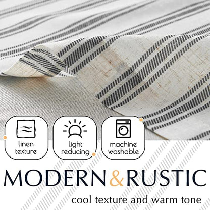 jinchan Striped Linen Valance 50"W x 18"L Pack of 1 Striped Black on Beige - color: Striped Black on Beige, size: 50"W x 18"L (Pack of 1)
