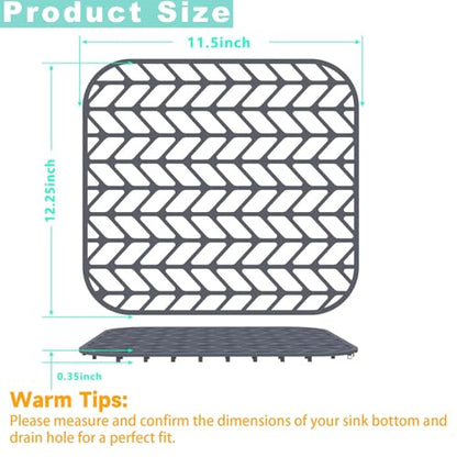 AWOKE Silicone Sink Protectors 12.25 x 11.5 in, 2 Pack for Kitchen Sink - size: 12.25 x 11.5 2PCS