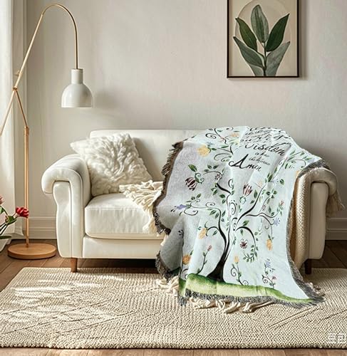 God Grant Me The Serenity Prayer Chenille Tapestry Throw Blanket - color: The Serenity Prayer