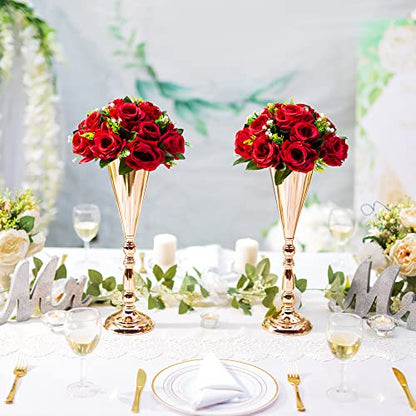 Flower Centerpieces for Wedding Tables: Crimson, 2 Packs - color: Crimson