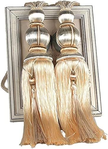 Paired Lantern Single Hanging Ball Tassels Curtains Buckle Sling Binding Lantern Tiebacks Handcrafted Braided Buckle Drapery Curtain Holdbacks Window Treatments for Home 2 Pack - color: Beige, size: 11.81 inches