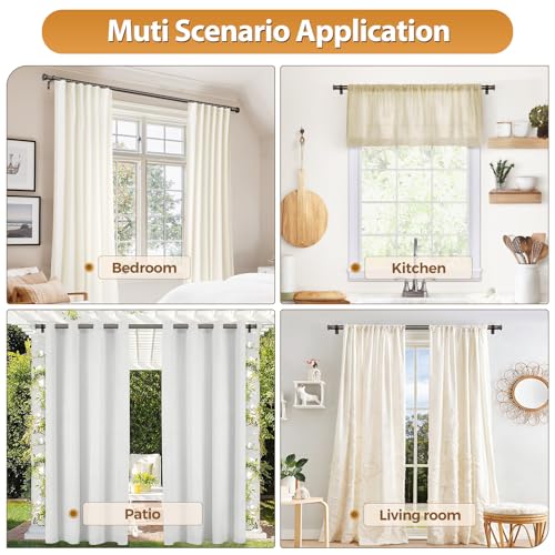 TONIAL Bronze Curtain Rods for Windows 2 Pack, 32 to 86 Inch, Drapery Rod - color: Bronze, size: 32-86"(2 Pack)